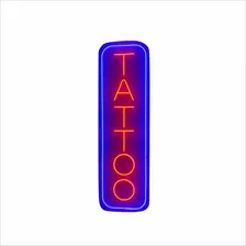 Painel Neon Led Tattoo Iluminação Luminária Rosa E Azul 1m