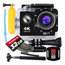 Câmera Sport 4k Prova D'água Controle + 32gb + Bateria Extra