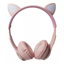 Auriculares Inalambricos Gtc Orejas Gato Anime Bt Rosa 