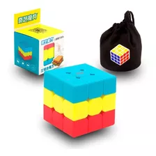 Cubo Rubik Qiyi 3x3 Tricolor Sandwich + Estuche Color De La Estructura Stickerless