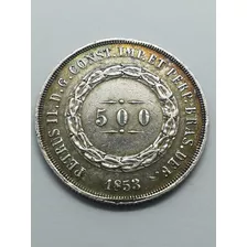 Moeda De Prata 500 Reis 1853 Mbc