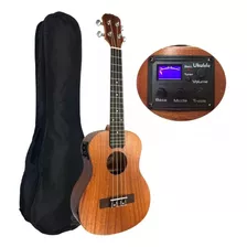 Ukulele Malibu Tenor Eletrico Sapele Natural 26se Com Capa