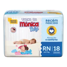 Fralda Descartável Turma Da Mônica Baby Recém-nascido Rn Pacote 18 Unidades