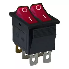 Chave/interruptor Gangorra Kcd4 6 Pinos Vermelho 16a