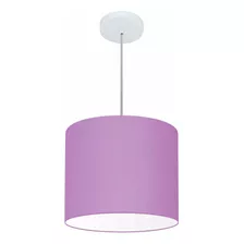 Lustre Pendente Cilíndrico Md-4143 35x25cm Lilás Bivolt