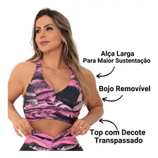 Top Feminino Academia Com Bojo Modelo Nadador Moda Fitness
