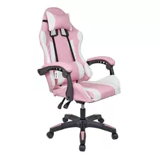 Cadeira Gamer Presidente Giratória Rosa E Branca V710x