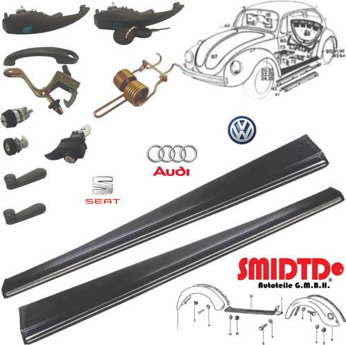 Kit Chapas Manijas Estribos Cilindr Vw Sedan 1.6 73-92 Vocho Foto 3