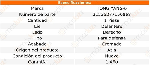 Moldura Defensa Del Der Crom Mercedes-benz E300 08/09 Foto 2