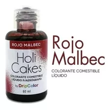 Colorante Liquido Comestible 60ml Rojo Malbec Aerografo