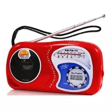 Mini Rádio Relógio De Bolso Portátil Am/ Fm/ Tv