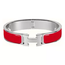 Bracelete Pulseira Insp. Hermes Prata Vermelho