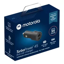 Carregador Veicular Motorola Turbo Power 45 Preto Sem Cabo