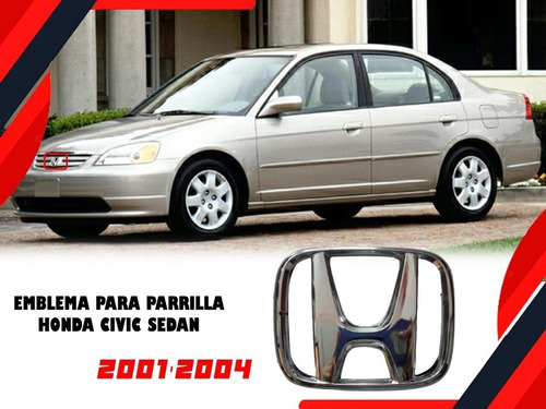 Emblema Para Parrilla Honda Civic Sedan 2001-2003 Foto 3