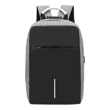 Mochila Para Notebook Gris Anti Robo Con Usb Y Combinación