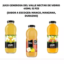 Jugo Del Valle Generosa Vidrio 413ml 12p (sabor A Escoger)