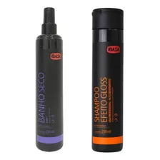 Kit Banho A Seco Higienizador + Shampoo Efeito Gloss 250ml