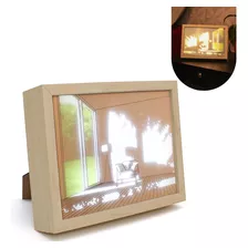 Quadro Decorativo Led Light Painting Quarto Luz Seaside 