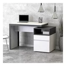 Escritorio Ciudad Muebles Chico Archivero Con Cajón Y Puerta Melamina De 120cm X 75cm X 55cm Blanco Y Negro