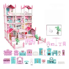 Casa Da Barbie Luminosa Completa Adesivada Móveis Parque