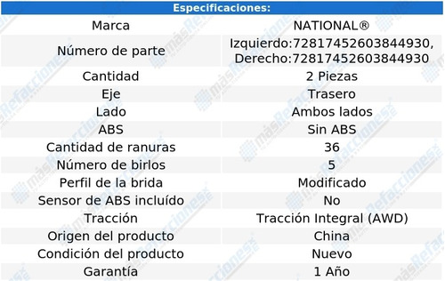 Par De Mazas Traseras Sin Abs S80 De 2007 A 2014 National Foto 4