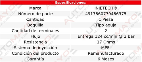 Un Inyector Combustible Injetech B3000 V6 3.0l 1998-1999 Foto 4