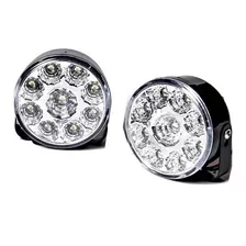 X2 Faros Auxiliares 9 Led Drl Universal Redondos 12v 7cm!!!!