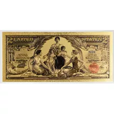 Eua Cedula 2 Dolares 1896 Estampa Ouro Colorida