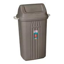 Cesto Residuos Tacho De Basura Plastico 30 Lts San Remo Color Gris Oscuro