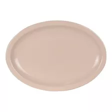 10 Platos Tampiqueños Melamina Gruesa Beige 22.5 Cm Ovalado 