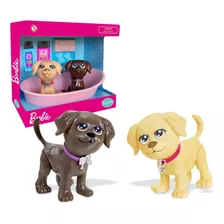 Mini Pets Hora Do Banho Cachorro Da Barbie - 2 Cachorrinhos