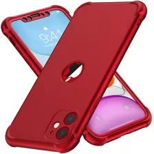 Funda Roja Para iPhone 11 Con Protector De Pantalla