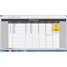 Planilha De Controle Estoque-c/planilha De Entrada E Saída.
