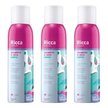 Kit 3 Shampoo A Seco Menta Belliz Ricca Refresh Me 150ml/90g