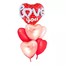 Set De Globos Corazones Diseño Love 10 Piezas San Valentin