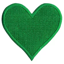 Corazón Verde - Parche Bordado Para Planchar