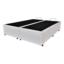 Cama Box Baú Queen + Colchão Molas Ensacadas Ecoflex 158x198 Cor Corino Branco