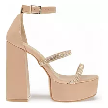 Zapatillas Plataforma Sandalia Tacón Alto Nude Dama Premium