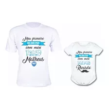 Kit Dia Dos Pais Body Menino Bebê Infantil + Camiseta Papai