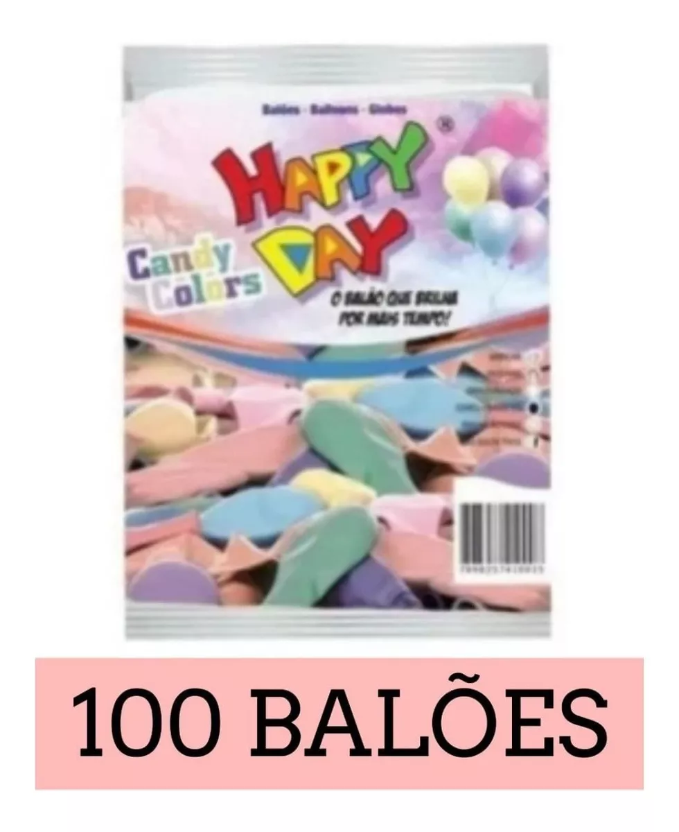 100 Unidades - Tamanho 9 - Balão - Bexiga Candy Colors