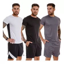 Kit 3 Conjuntos Dry Fit Masculino Academia Treino Esporte