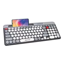 Teclado Com Fio Usb Suporte Celular Super Silencioso Abnt2 Cor De Teclado Teclas Redondos Idioma Português Brasil