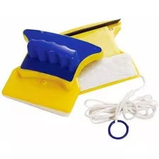 Limpador Magnético Para Janelas E Aquários Com Feltro E Imã Cor Amarelo / Azul