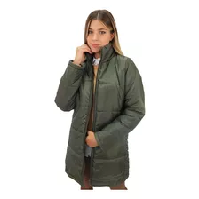 Campera Camperon Larga Abrigada Cuello Alto Mujer Dama