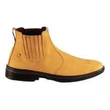 Bota Botina Masculina Cano Curto Couro Nobuck Bico Pvc Epi