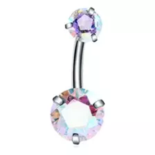 Piercing Ombligo Con Cristales - Rosca Interna