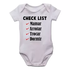 Body Infantil Check List Mamar Arrotar Trocar Dormir Bodi