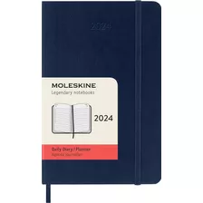 Agenda Diaria Moleskine 2024 Tapa Blanda Azul-p