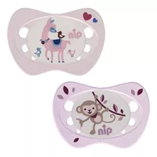 Nip Chupete Newborn Pack X 2. Tamaño 0 - 2 Meses. Niña Color Rosa Período De Edad 0-2 Meses