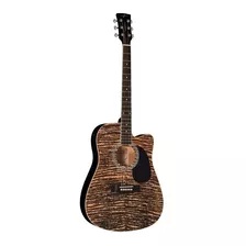 Violão Elétrico Folk Vogga Aço Vck370 Mahogany Flamed